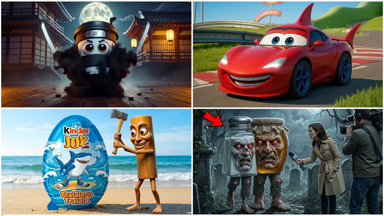 Cars vs Ninja + Tralalero Tralala 😱🚗