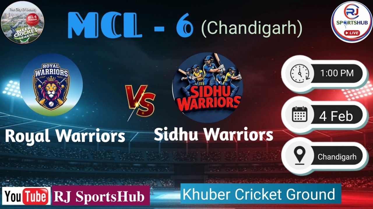 🏏🔴LIVE : ROYAL WARRIORS🆚SIDHU WARRIORS || MCL-6|| CHANDIGARH ||DAY -3|| KHUBBAR CRICKET ACADEMY
