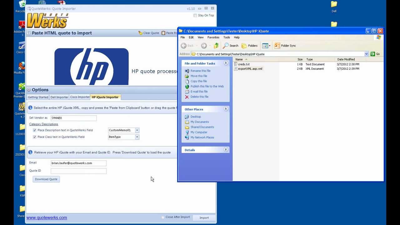 QuoteWerks Quote Importer for HP iQuotes