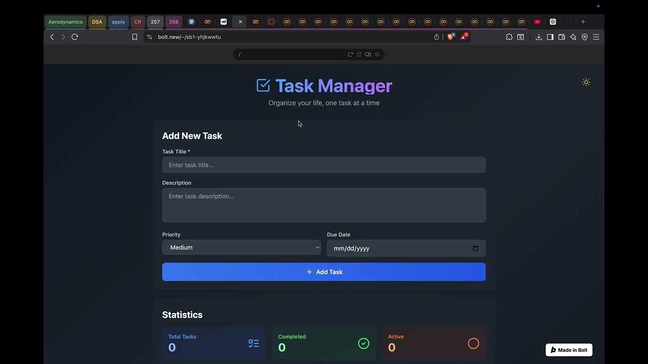 App building using Vercel and Bolt