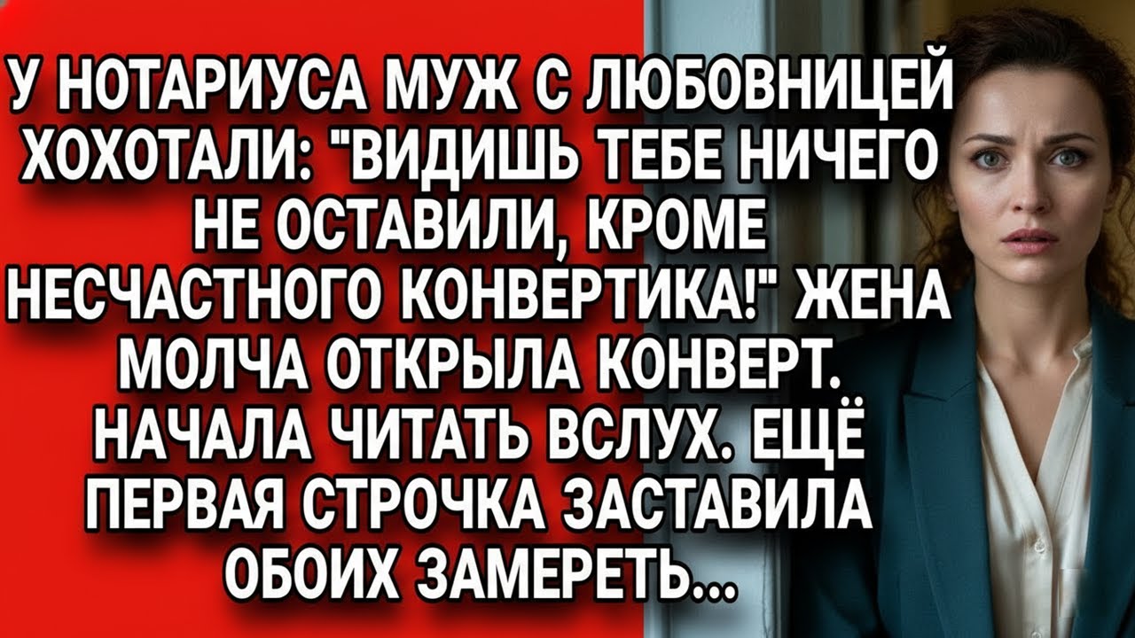 Муж с любовницей хохотали у нотариуса над конвертом, но первая строчка их сразила на повал...