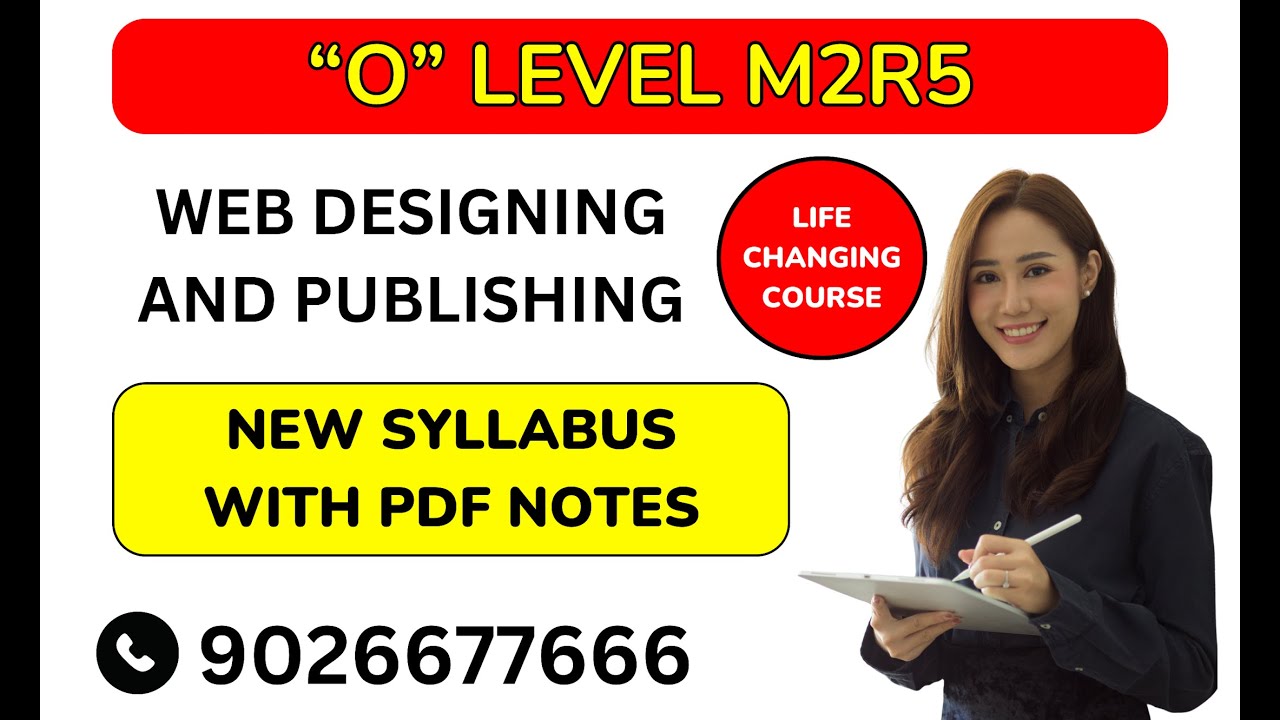 O LEVE M2R5 WEB DESIGNING AND PUBLISHING WITH PDF NOTES #sushilsir