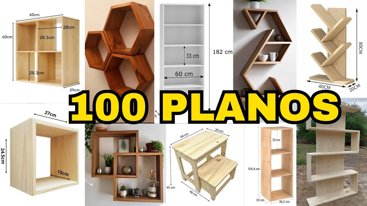 100 Planos de Muebles de Carpinter&iacute;a | Ideas F&aacute;ciles para Construir Muebles de Madera