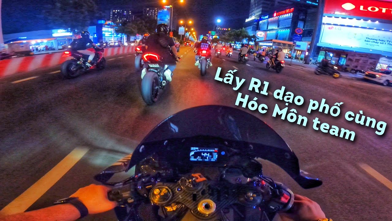 Chạy R1 full option dạo phố đêm - team Hóc Môn lần đầu tiên offline tối