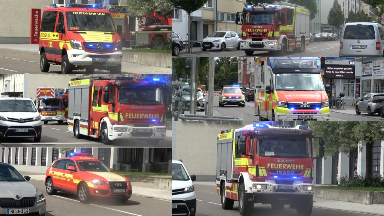 [Gasaustritt in der Innenstadt] Einsatzfahrten Rettungsdienst und Feuerwehr Ulm