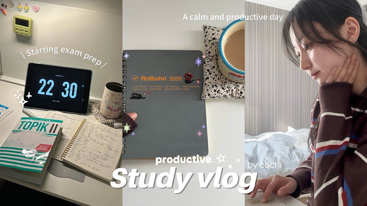 study vlog. やっと試験勉強ｽﾀｰﾄさせた休日ブイログ | myトラベルノート紹介📖 | カフェ勉強