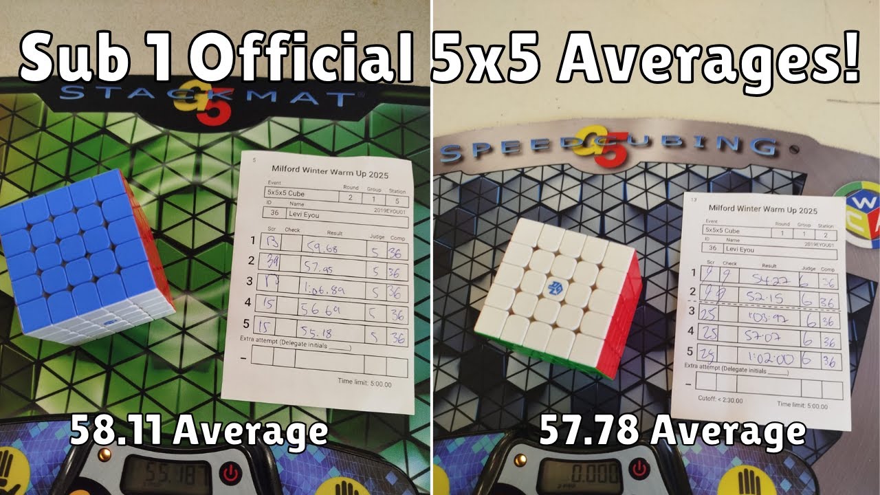First Official Sub 1 5x5 Averages! (57.78 + 58.11 Averages) | Milford Winter Warm Up 2025