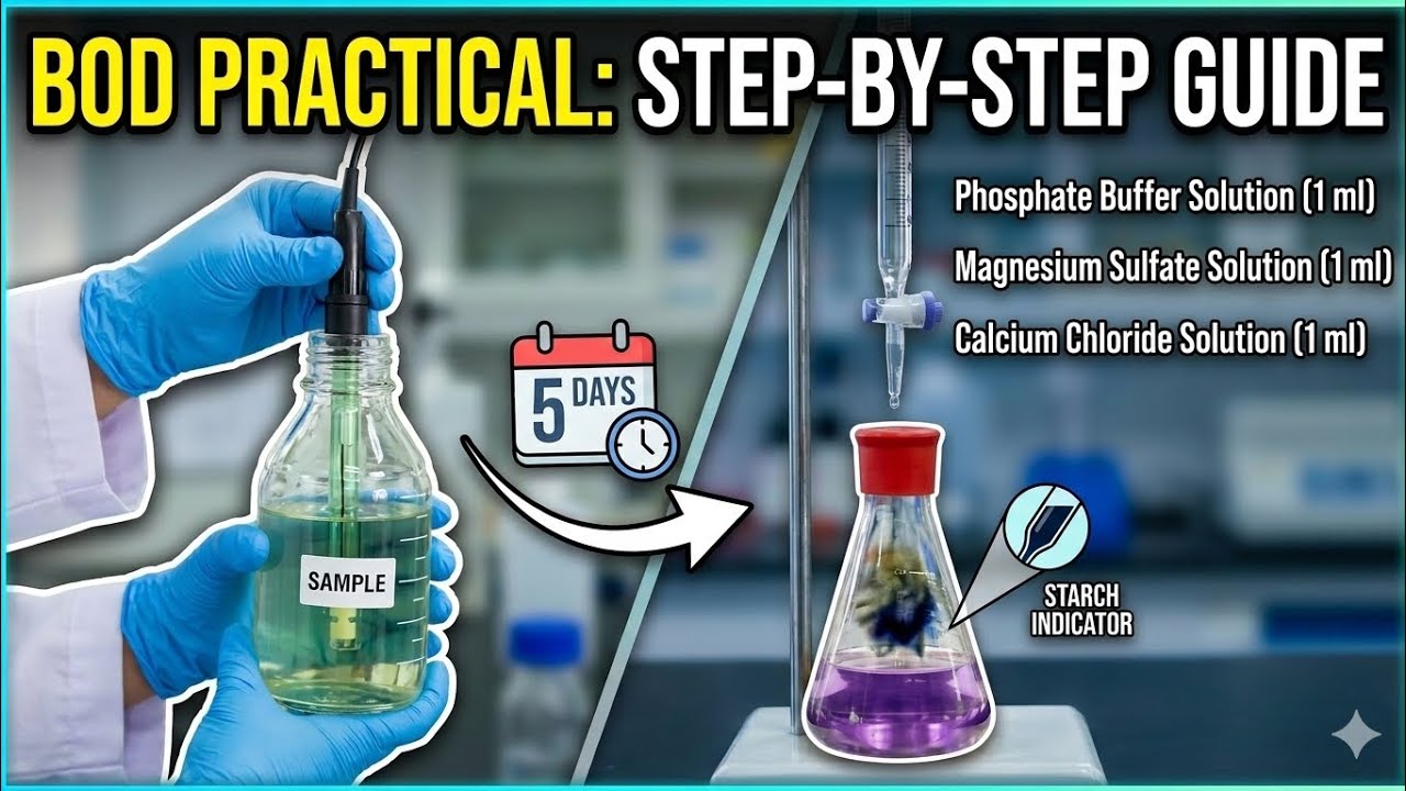 BOD Practical = Blank,Sample and Calculation explained #BODexperiment #BODpractical #BODcalculation