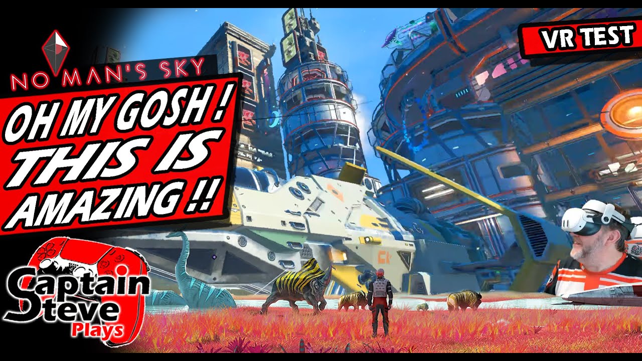 No Man's Sky Visiting The Cryon Nexus Cyberpunk City Build In VR - NMS Testing