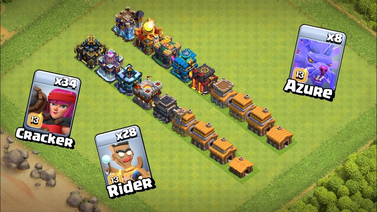 Azure Dragon vs Ram Rider vs Firecracker VS Every Max Town Hall! Clash of Clans