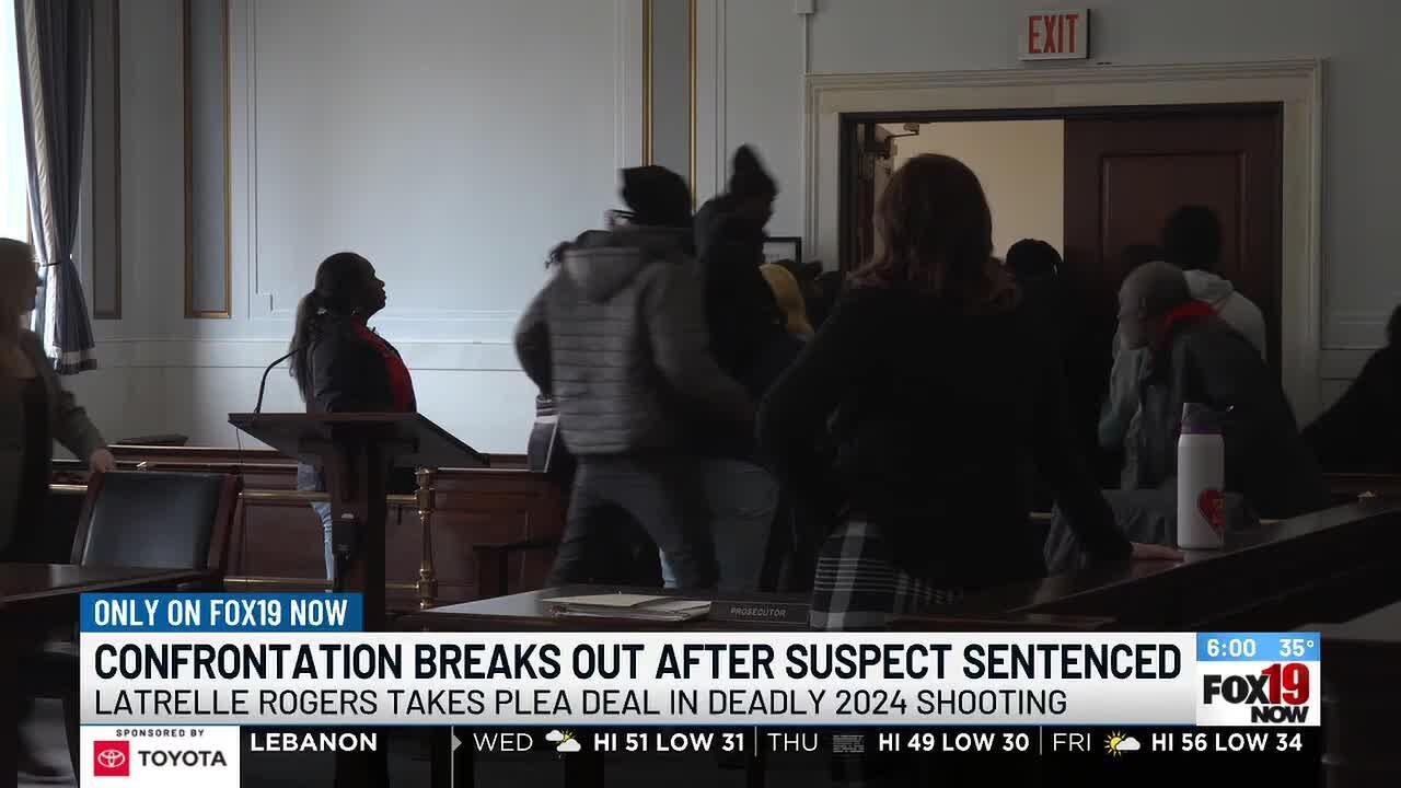 Confrontation breaks out after suspect sentenced