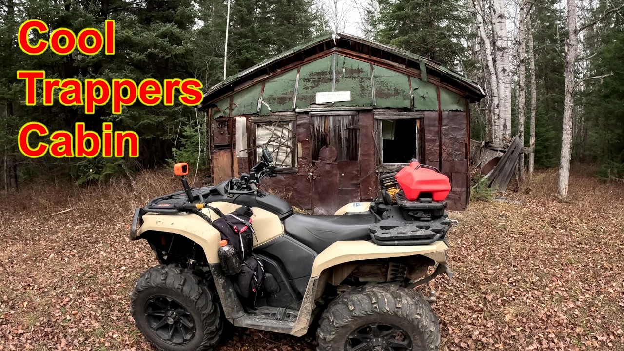 Cool Trappers Cabin Awesome Camping Spot Solo ATV Ride Explore Can Am Outlander 700 North Ontario