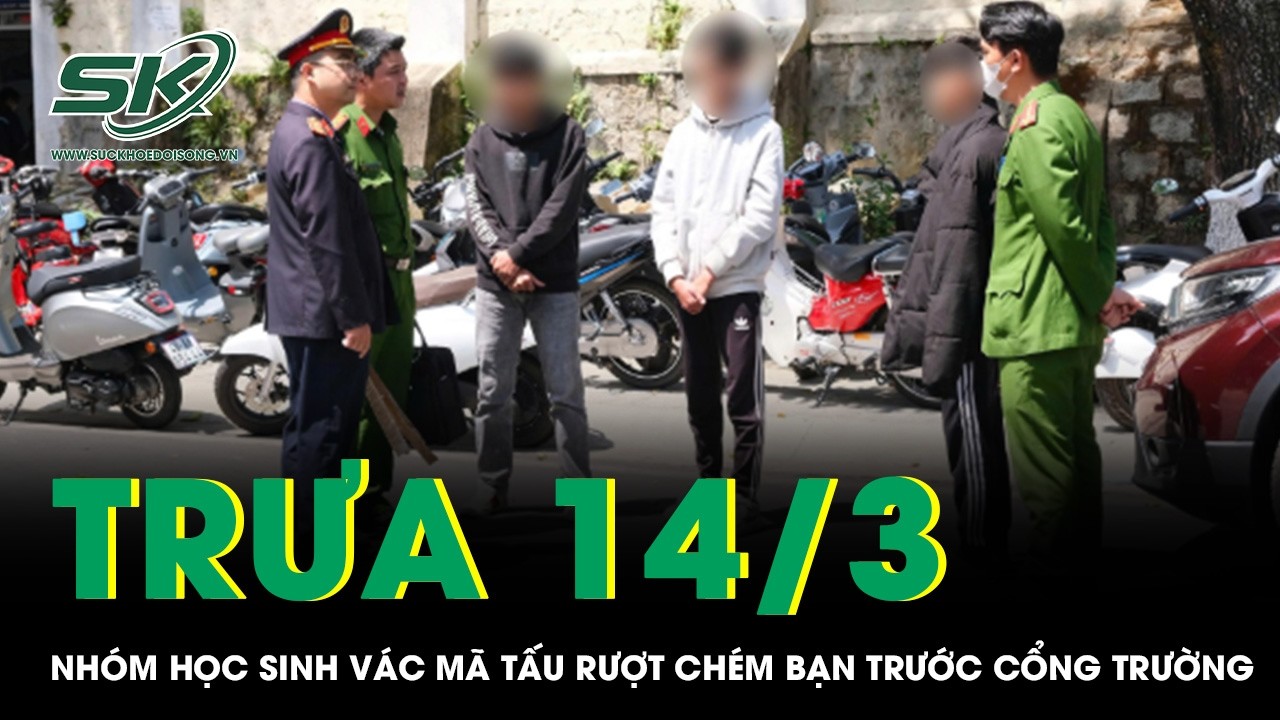 Trưa 14/3:Kinh hãi nhóm học sinh vác mã tấu rượt chém bạn gây náo loạn trước cổng trường ở Lâm Đồng