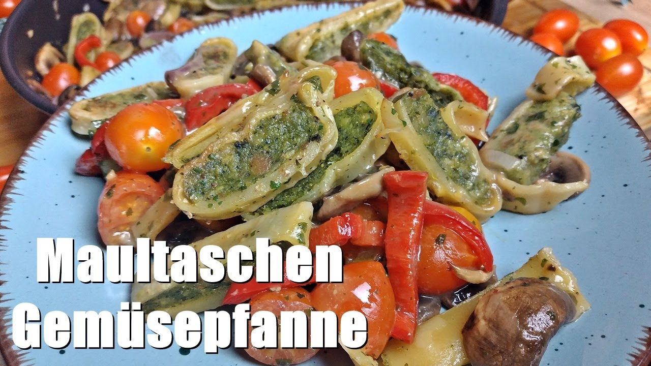 Rezept: Maultaschen Gemüsepfanne / gesundes Essen schnell zubereitet
