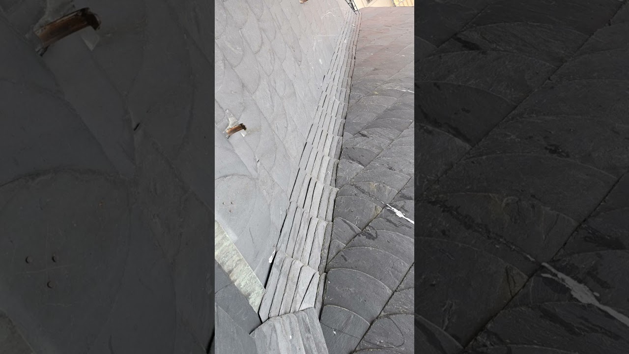Neues Projekt. Schieferarbeiten auf der St. Jacob Kirche in Köthen. Altdeutsche Deckung 