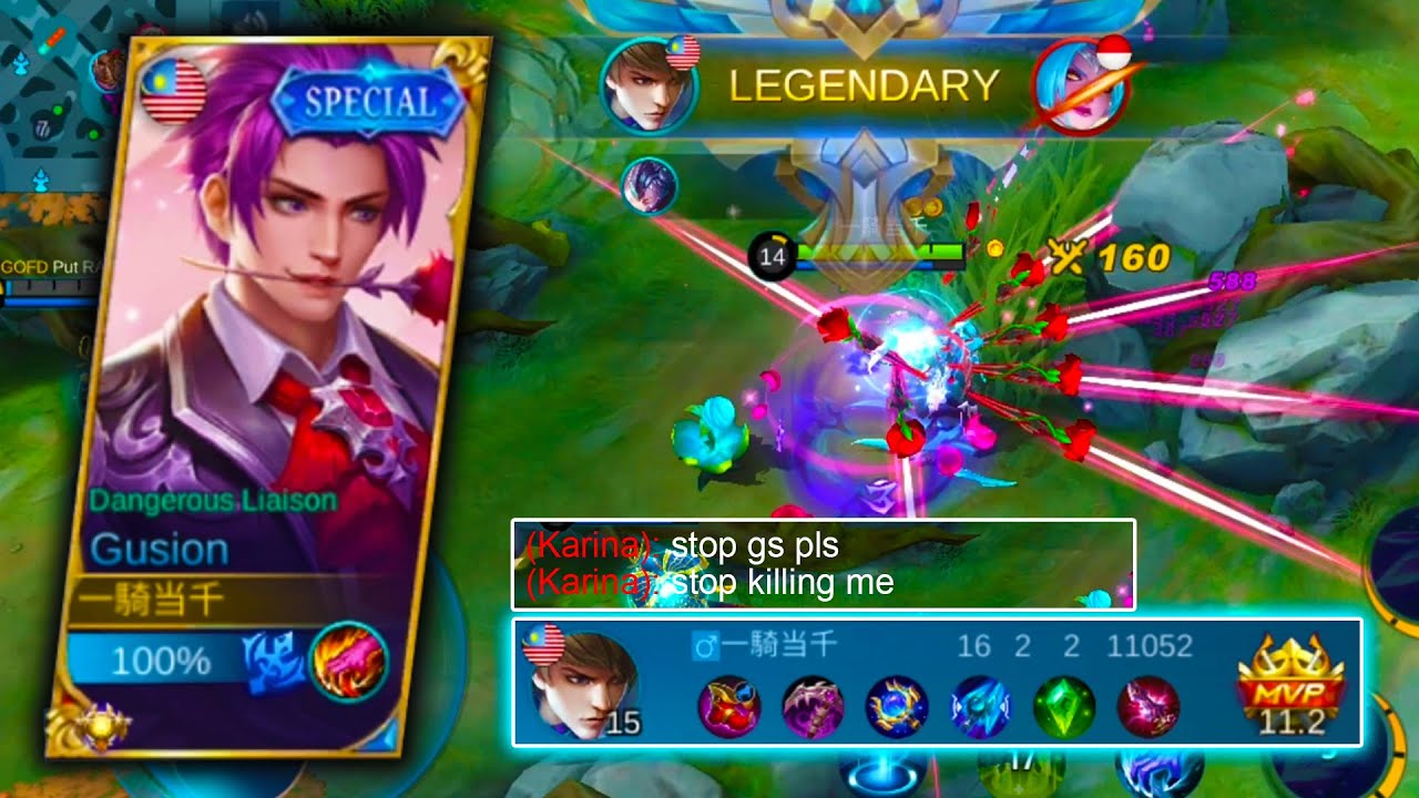 NEXT LEVEL GUSION DANGEROUS LIAISON | PERFECT GUSION ROTATION | Gusion Gameplay | MLBB