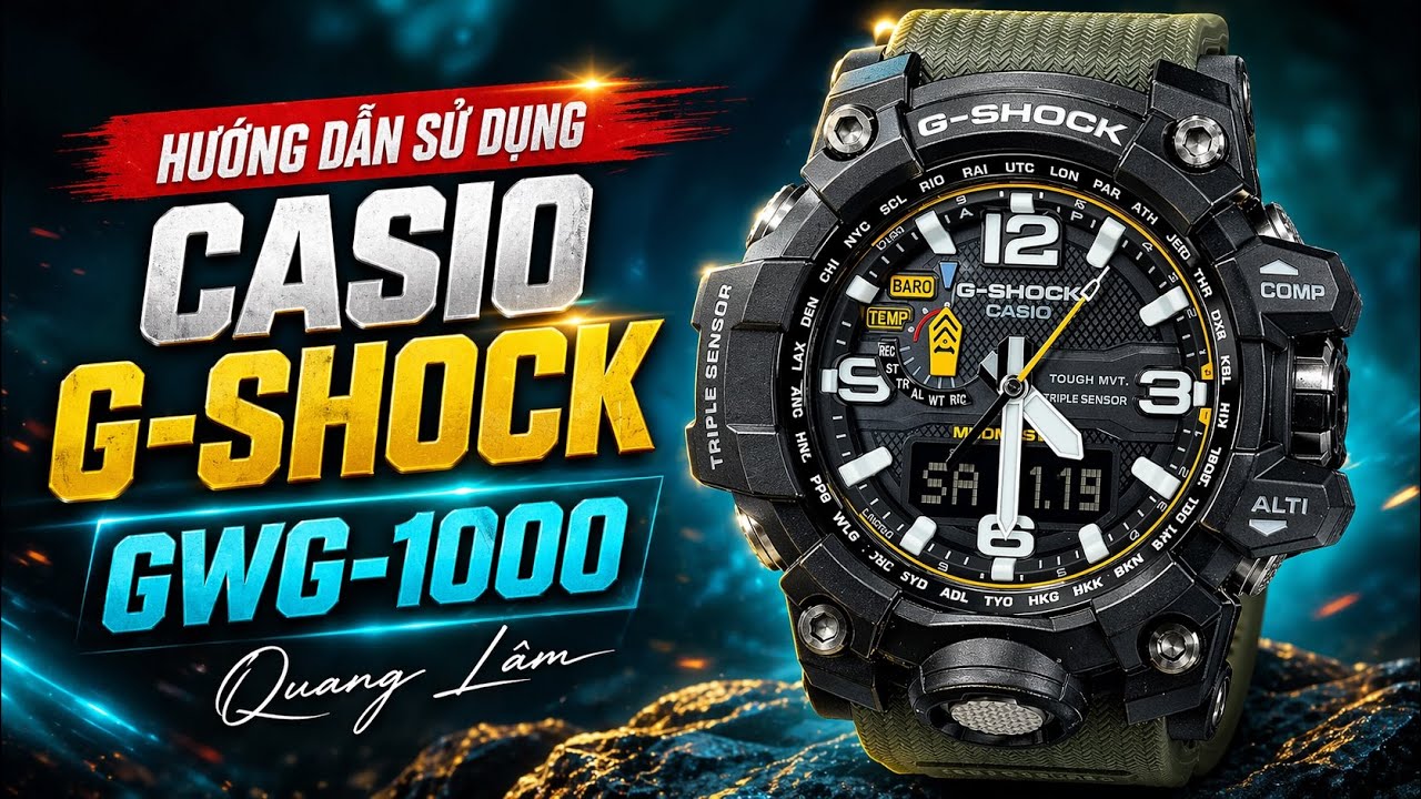 [ Review ] Trên tay và hướng dẫn sử dụng Casio G-Shock GWG-1000 | Casio Japan | Quang Lâm