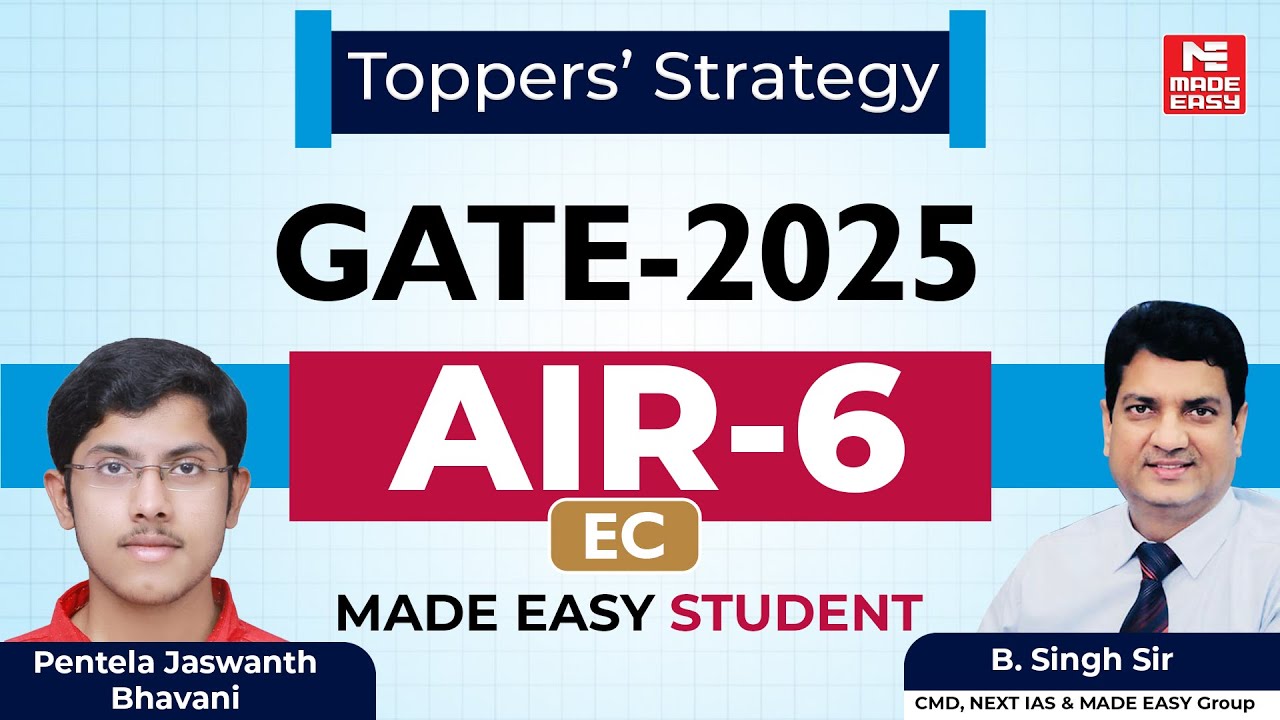 GATE 2025 | AIR-6 | EC | Pentela Jaswanth Bhavani | Toppers' Talk | MADE EASY