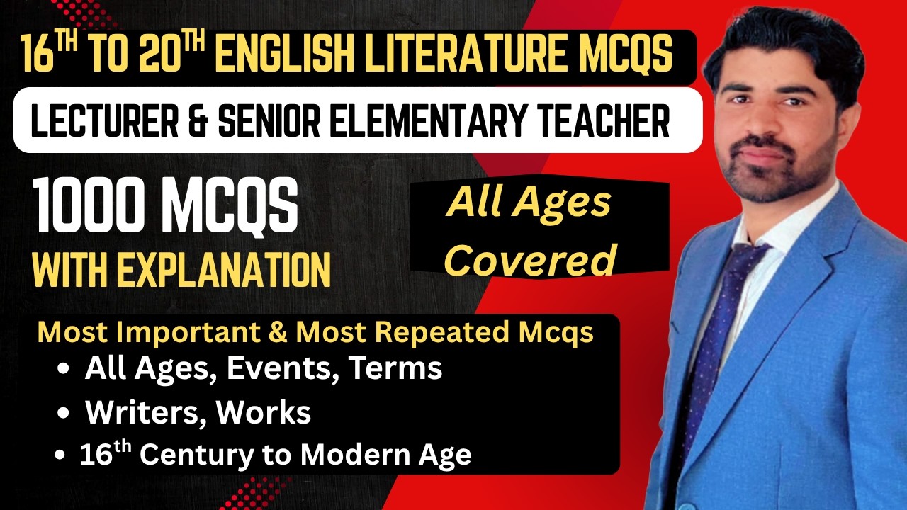 1000 most repeated English Literature MCQs (16th–20th Century) | FPSC Lecturer English | Must Watch