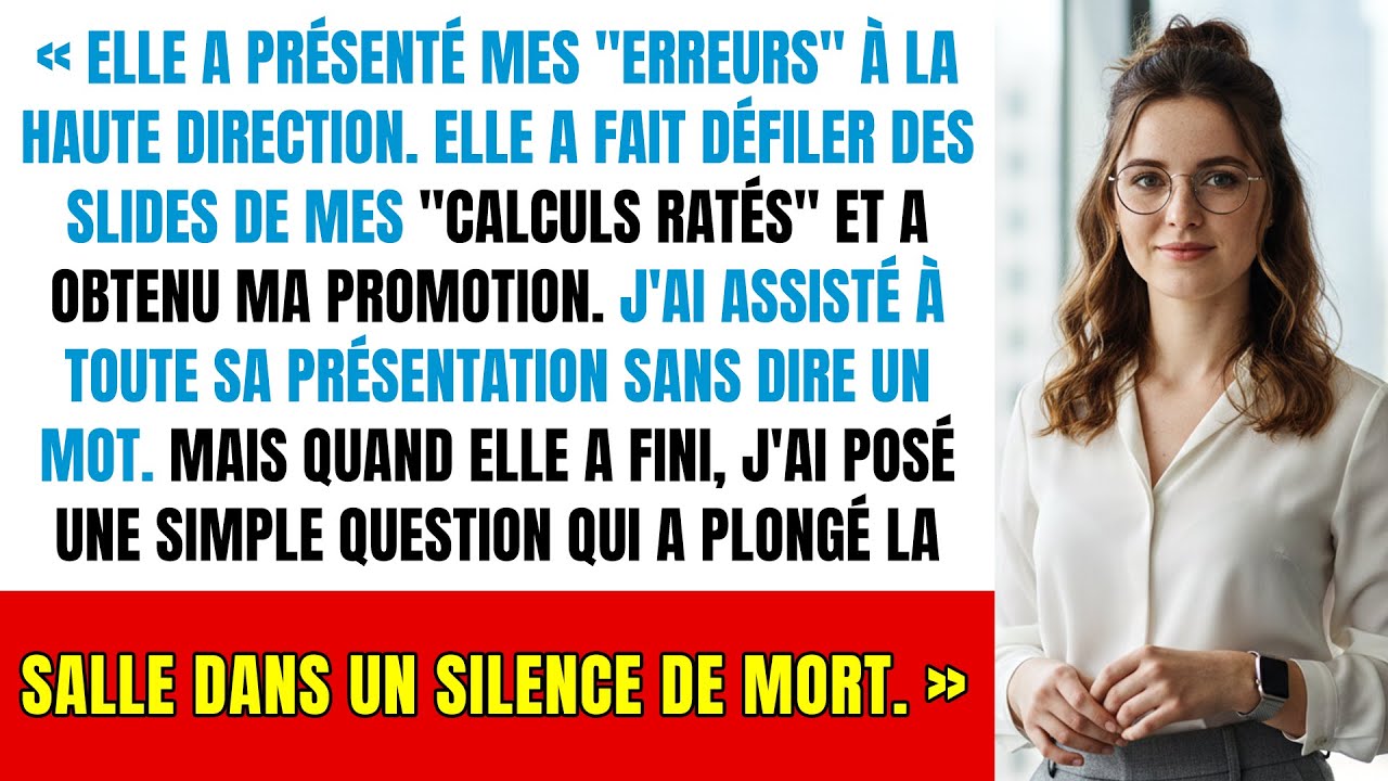 Elle vole mon projet pour sa promotion : ma vengeance en direct détruit sa carrière devant le PDG