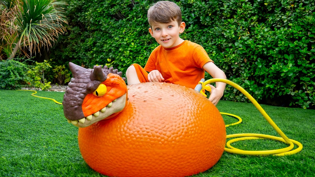 GIANT Stretchy Dinosaurs Take Over the House! – Fun Science Experiments with Inflatable Toys