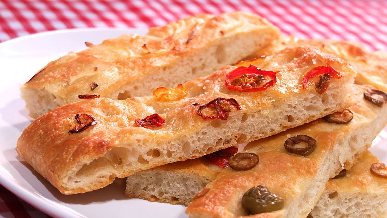 Focaccia | Pan de Pizza Italiano muy Fácil y sin Amasar