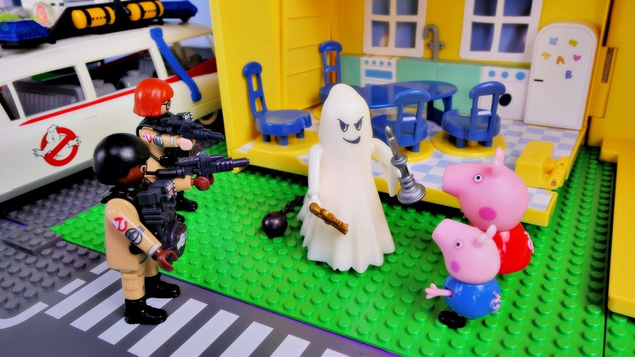 басня Peppa Pig Playmobil - призрак и дом с привидениями Пеппа и Джорджа