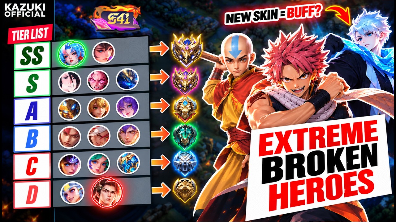ONLY TIER LIST YOU NEED FOR CURRENT SEASON 41 | META HEROES | ALL HERO TIER LIST BY KAZUKI OFFICIAL