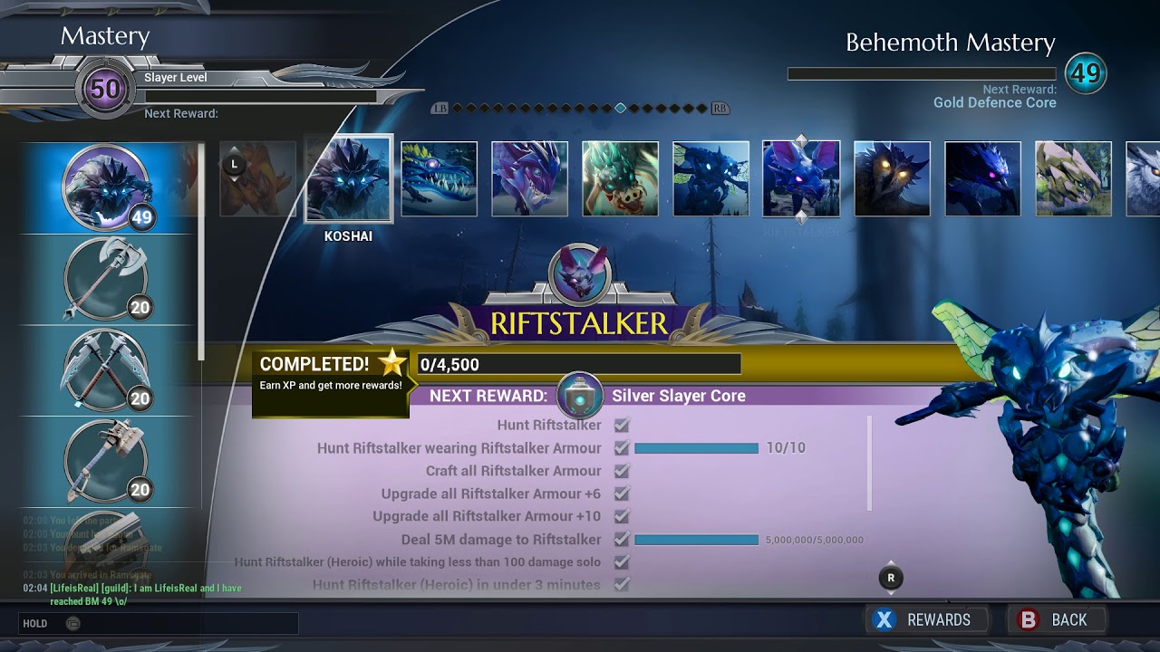 Dauntless (Behemoth Mastery Level 49 Progress)