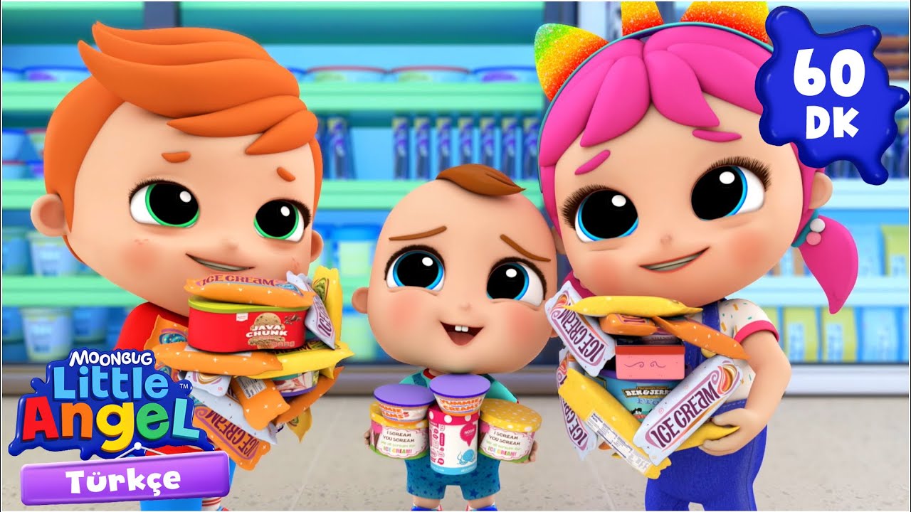 Hadi S&uuml;permarkete Gidelim 🍎🛒 | LITTLE ANGEL | &Ccedil;ocuk &Ccedil;izgi Filmleri | Moonbug Kids T&uuml;rk&ccedil;e