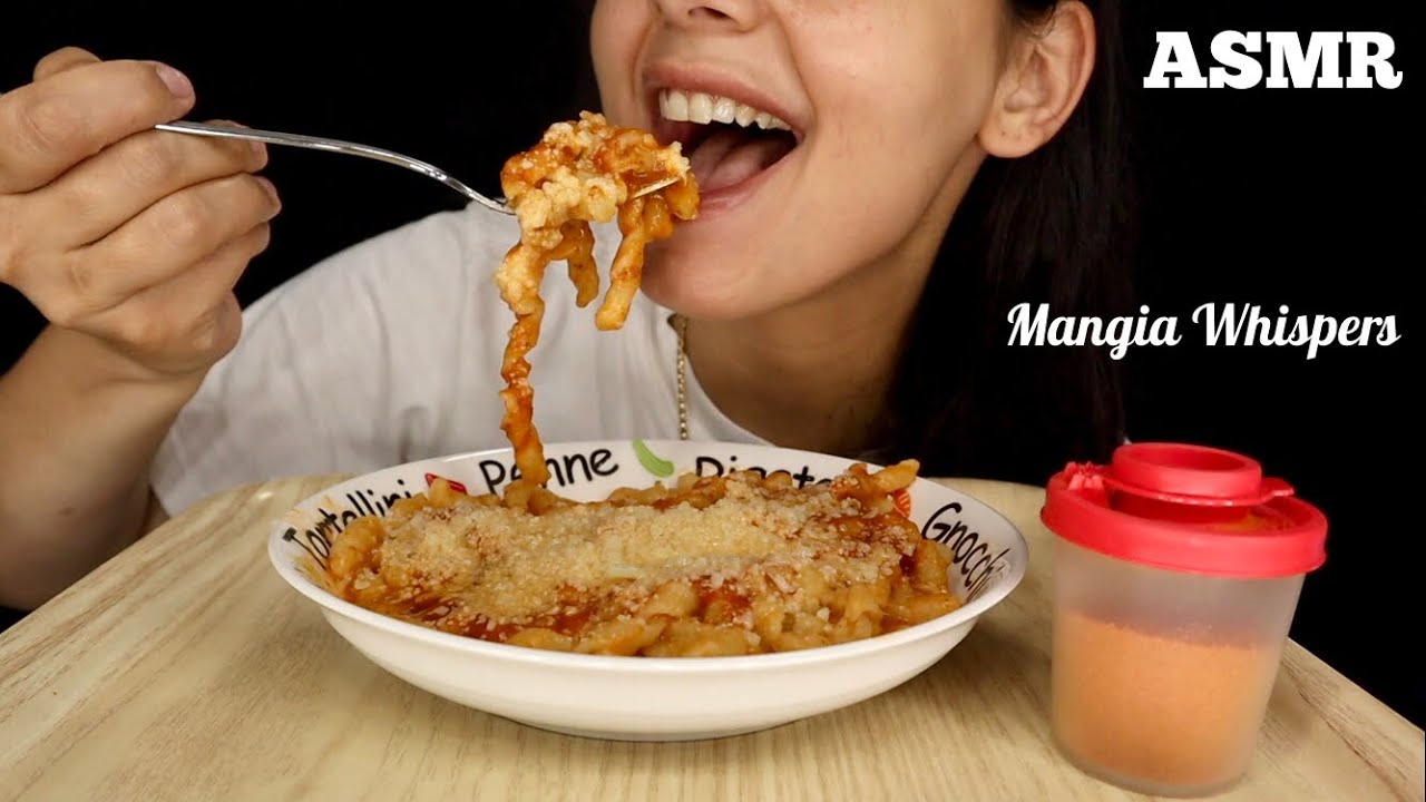 ASMR | EATING FUSILLI PASTA! MUKBANG (WHISPER) | MANGIA WHISPERS 먹방