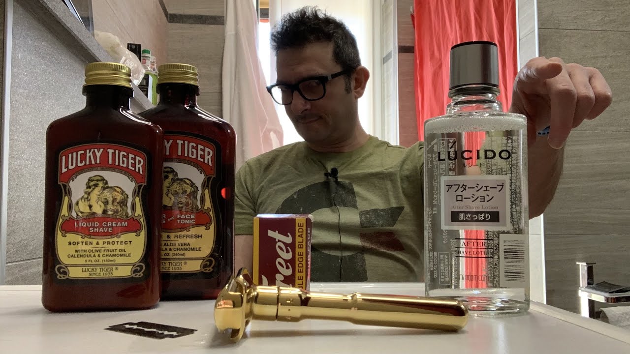Merkur Futur Gold - Treet Carbon - Lucky Tiger Liquid Cream & Tonic - Lùcido AS