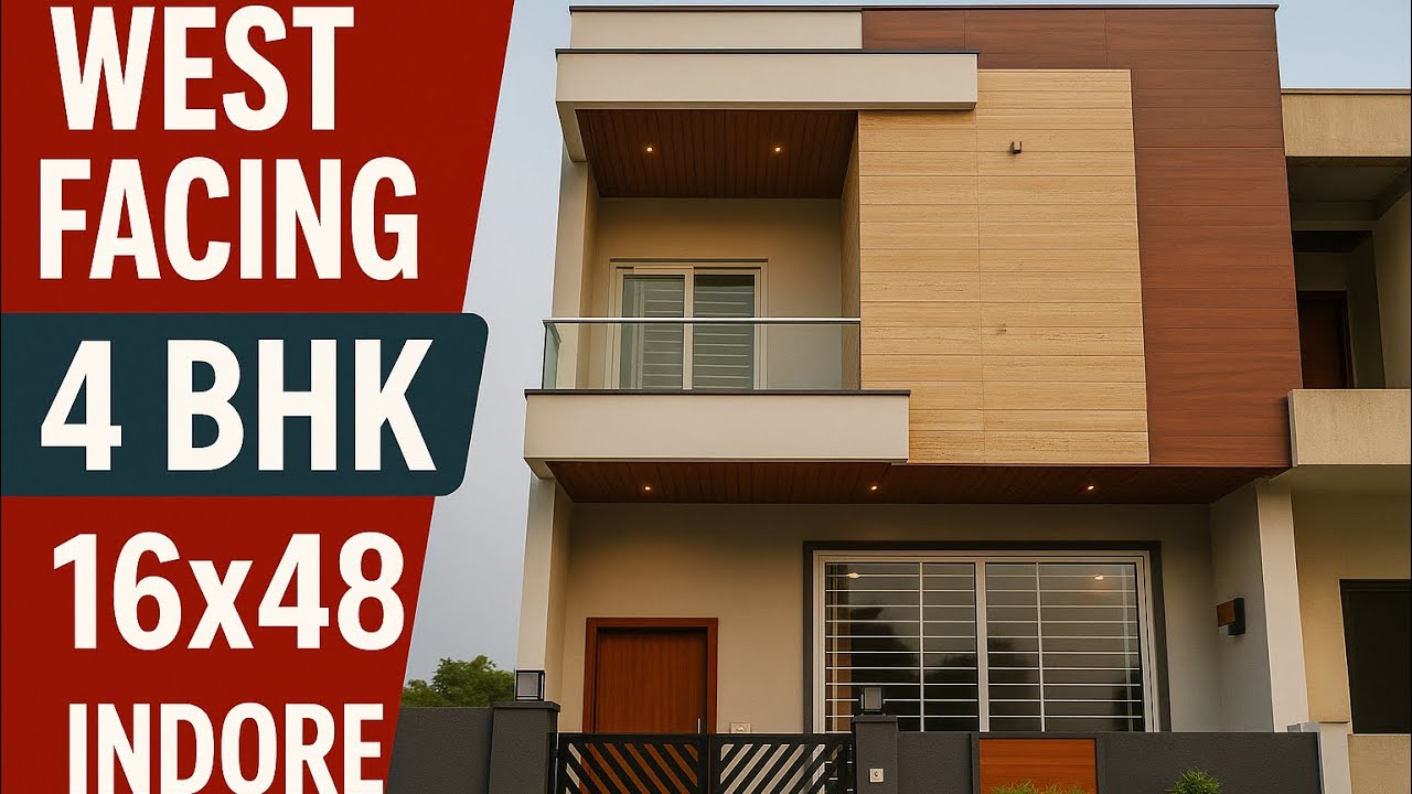 V218 | 4 Bhk Luxury fully furnished bungalow for sale in indore | 16 x 48 sqft house plan