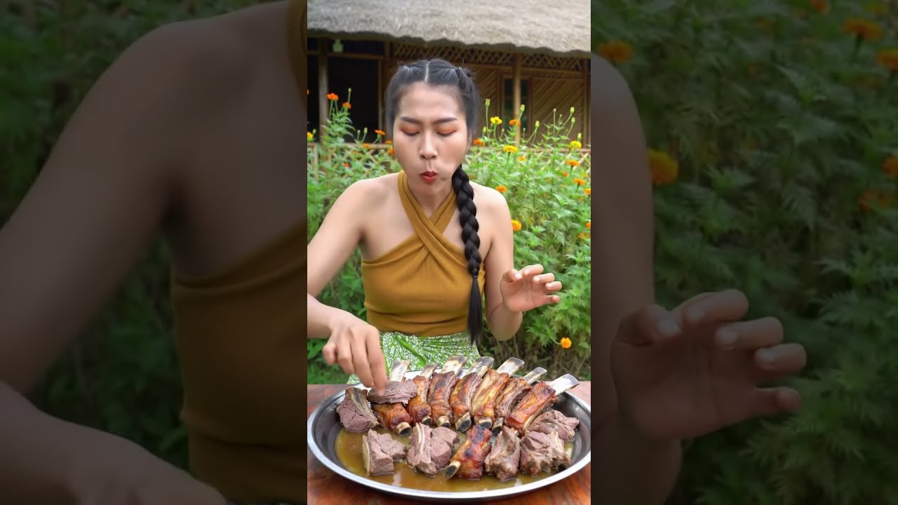 EATING Yummy Beef Ribs Mukbang #BophaRecipes