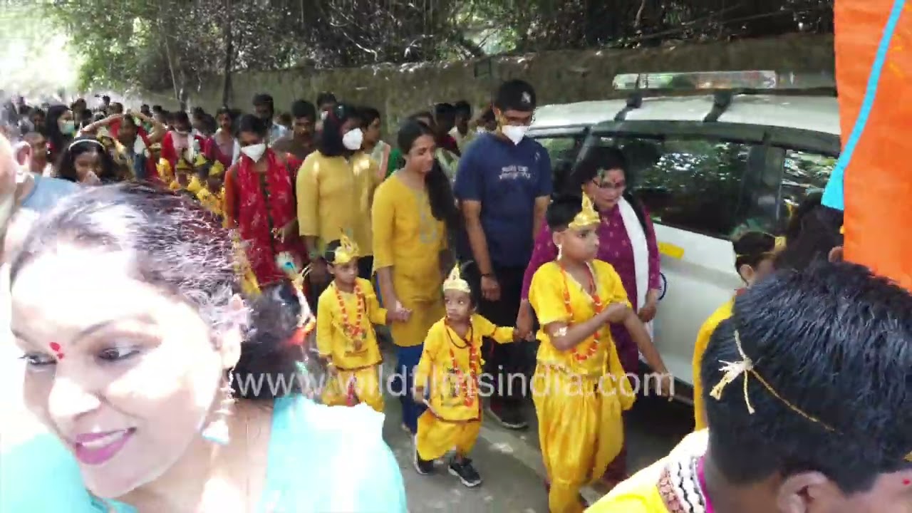 Krishna Janmashtami Juloos at Yogmaya Temple in Mehrauli, New Delhi: Celebrating Krishna's birthday