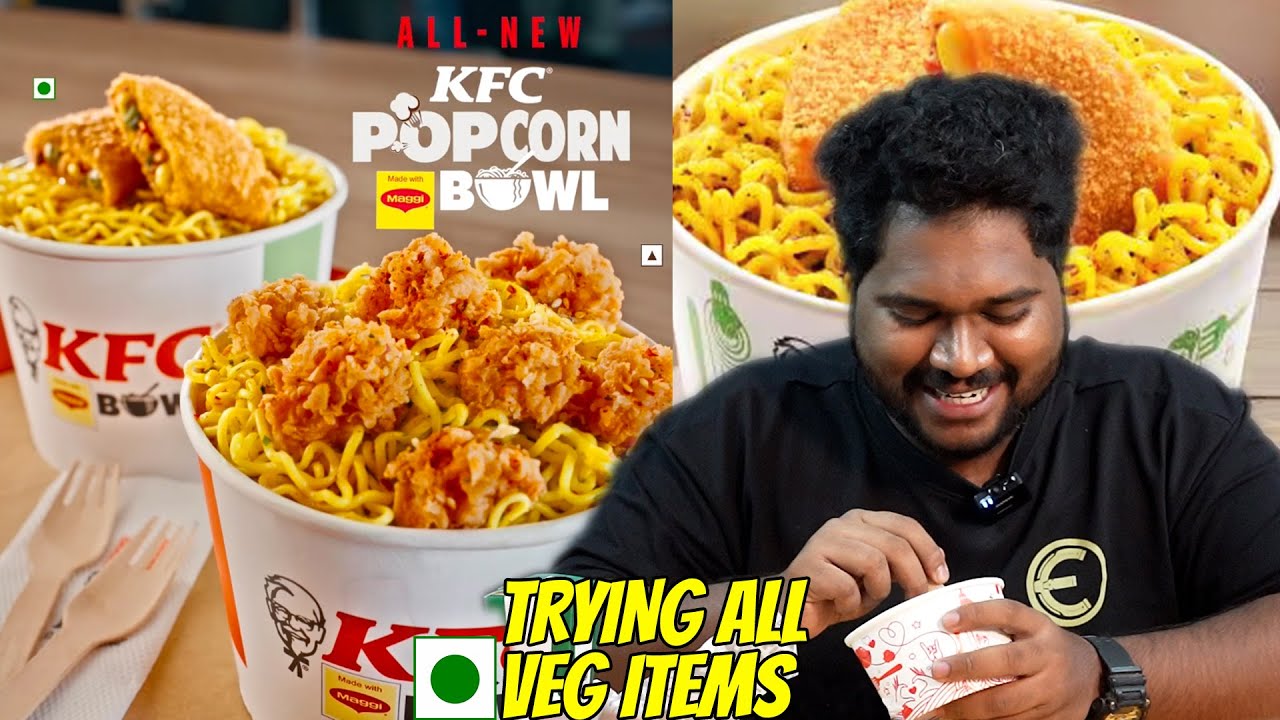 Trying All KFC Veg Menu 🔥 - Veg Patty Maggie Bowl & Krisper Burger Meal