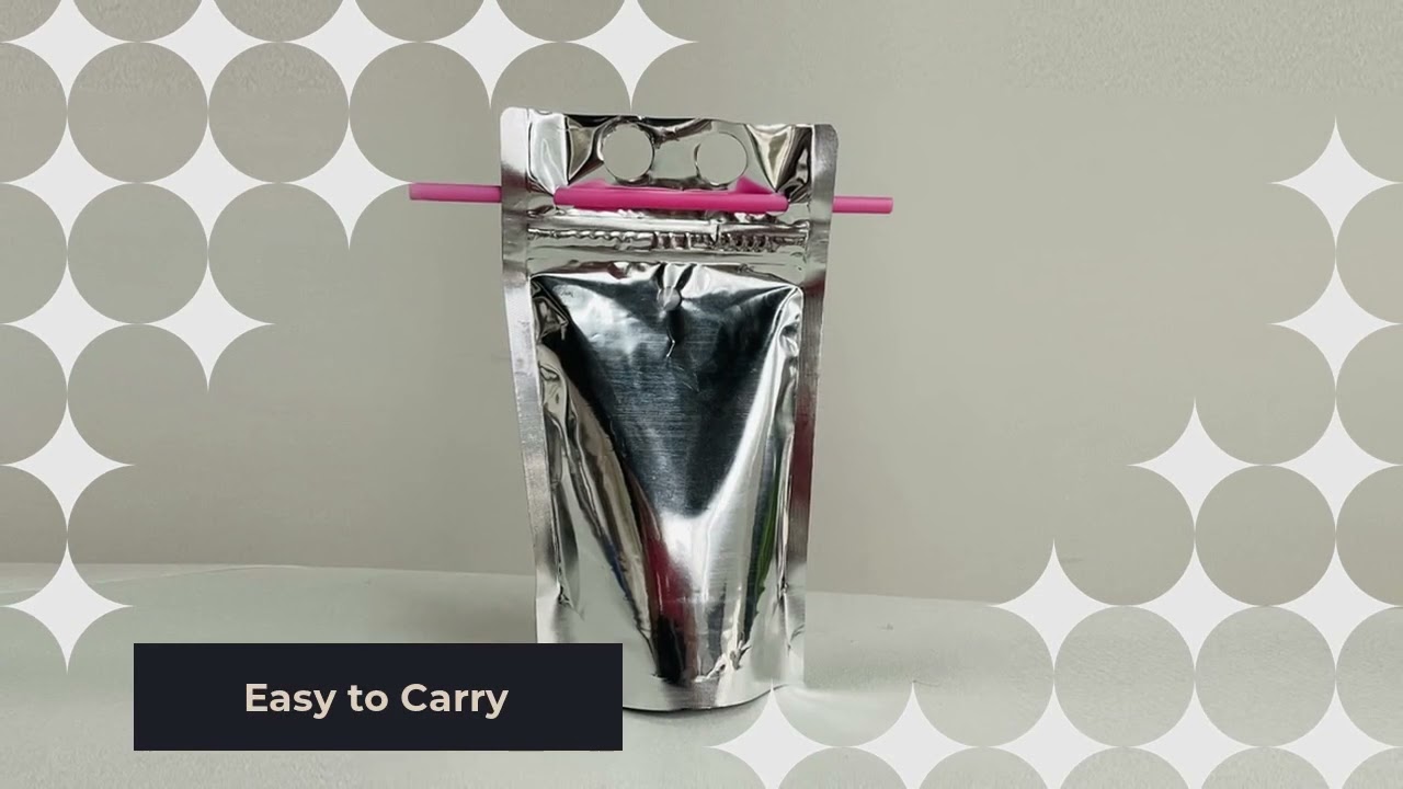 Beverage Bags With Plastic Straw