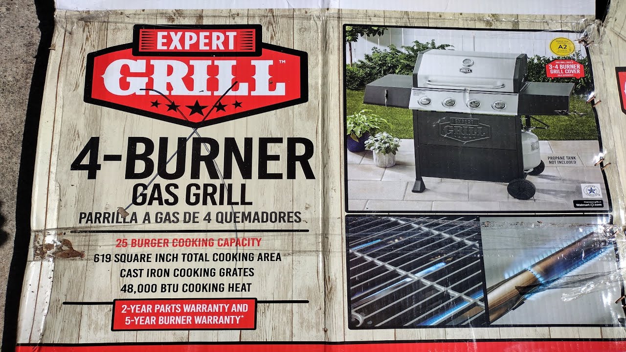 How to assemble a 4 Burner Grill from Walmart NO MUSIC