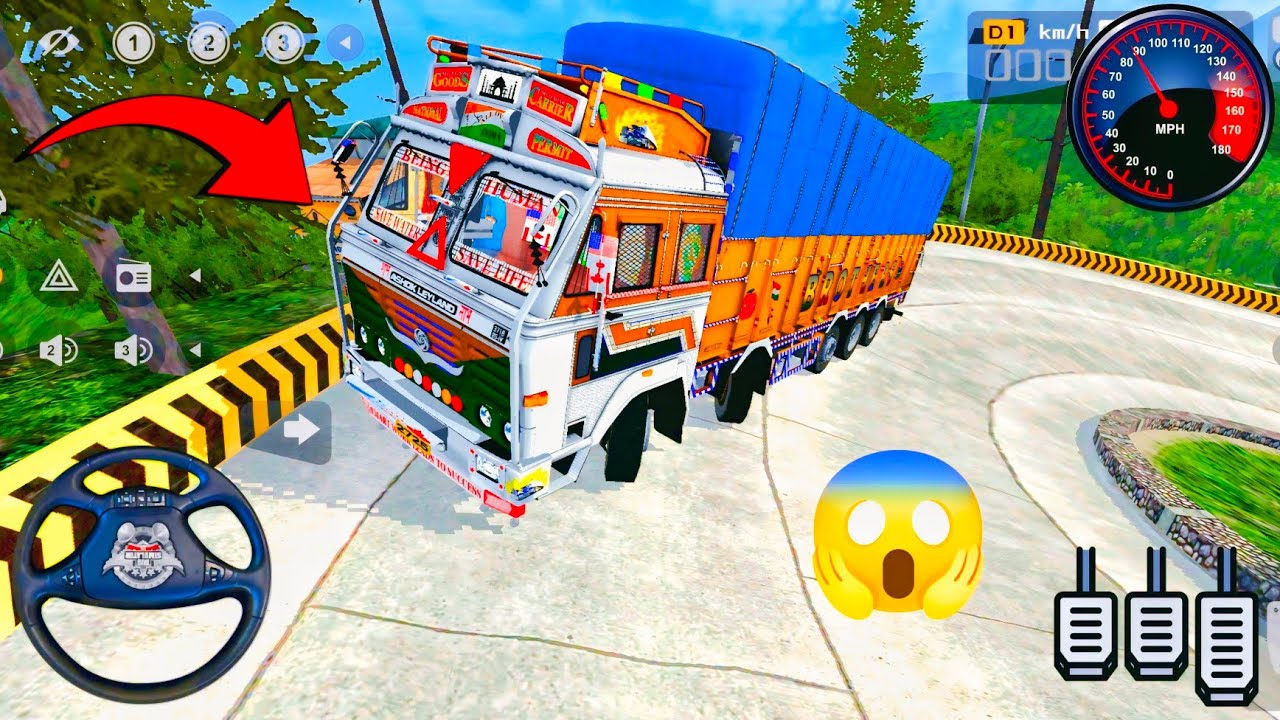 Ashok Leyland 3718 Indian Truck 😱 Dangerous Mountain Road Driving | Bus Simulator Indonesia