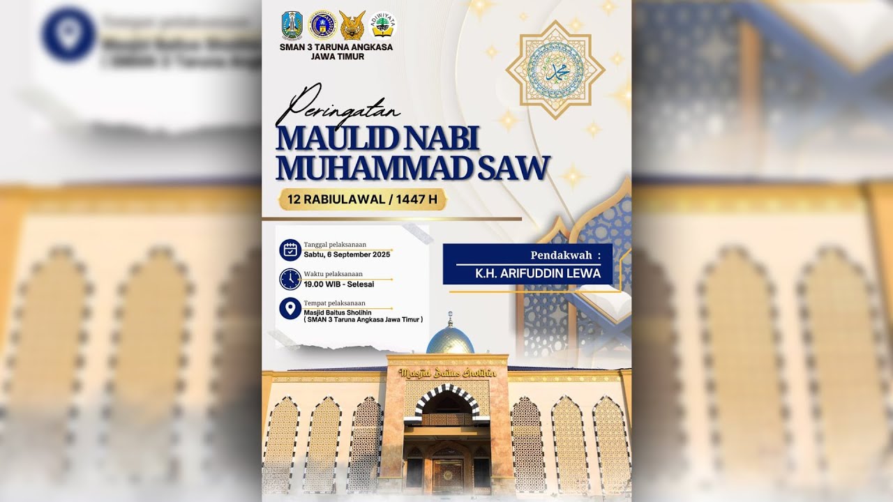 LIVE STREAMING PERINGATAN MAULID NABI MUHAMMAD SAW 1447 H || SMA NEGERI 3 TARUNA ANGKASA