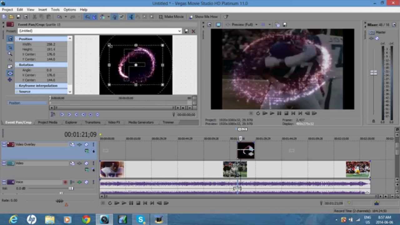 Sony Vegas Movie Studio HD Platinum 11 - How to overlay a video as an effect