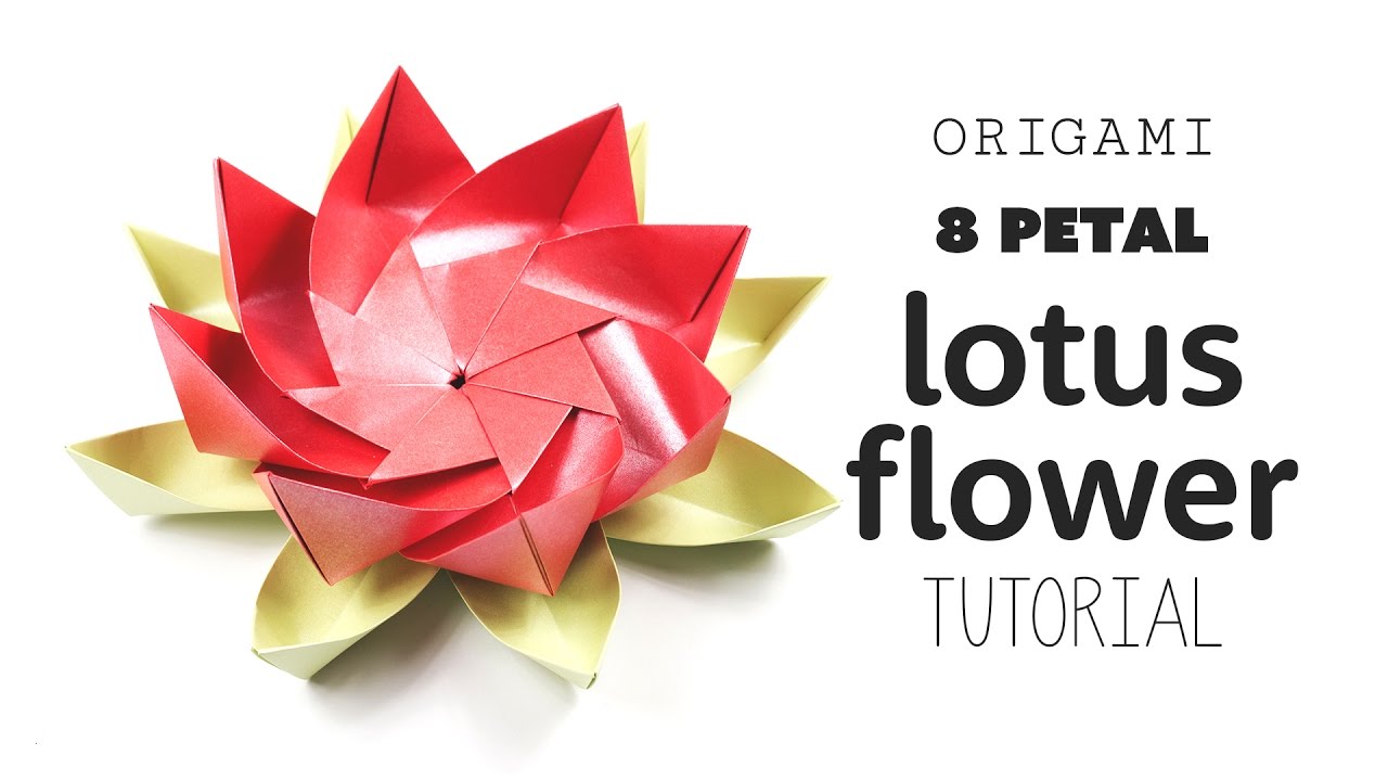 Origami 8 Petal Modular Lotus Flower - Paper Kawaii