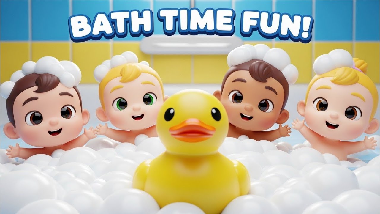 Mini Babies Bath Time 🛁🍼 | Fun 3D Cartoon Wash Song for Kids