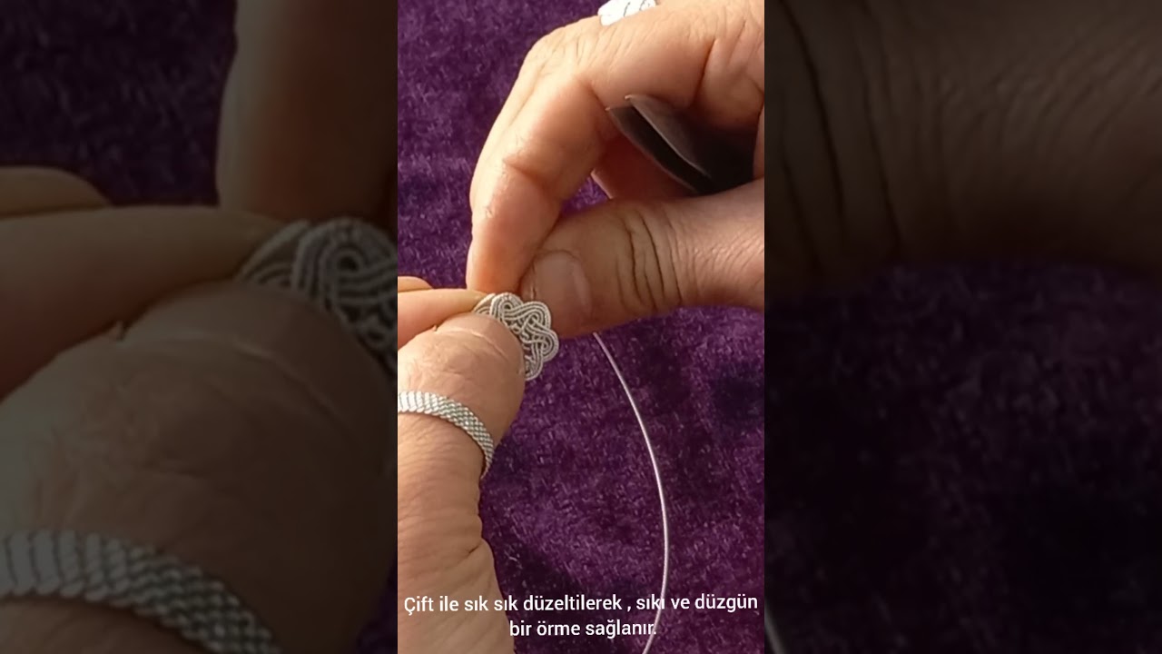 Hasır örme tekniği ile çiçek yapma.
