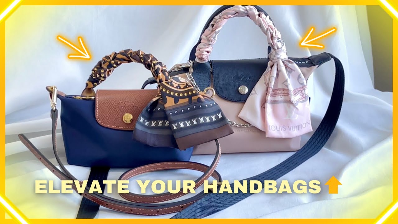 1 Simple Style to Instantly Elevate Your Handbags || Braided Bag Scarf || Longchamp & LV Bandeau