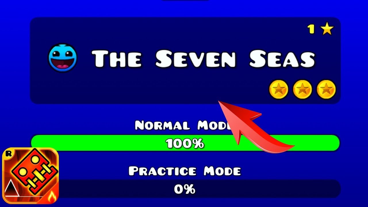 THE SEVEN SEAS НА 100%, С ТРЕМЯ МОНЕТАМИ // Geometry Dash Meltdown