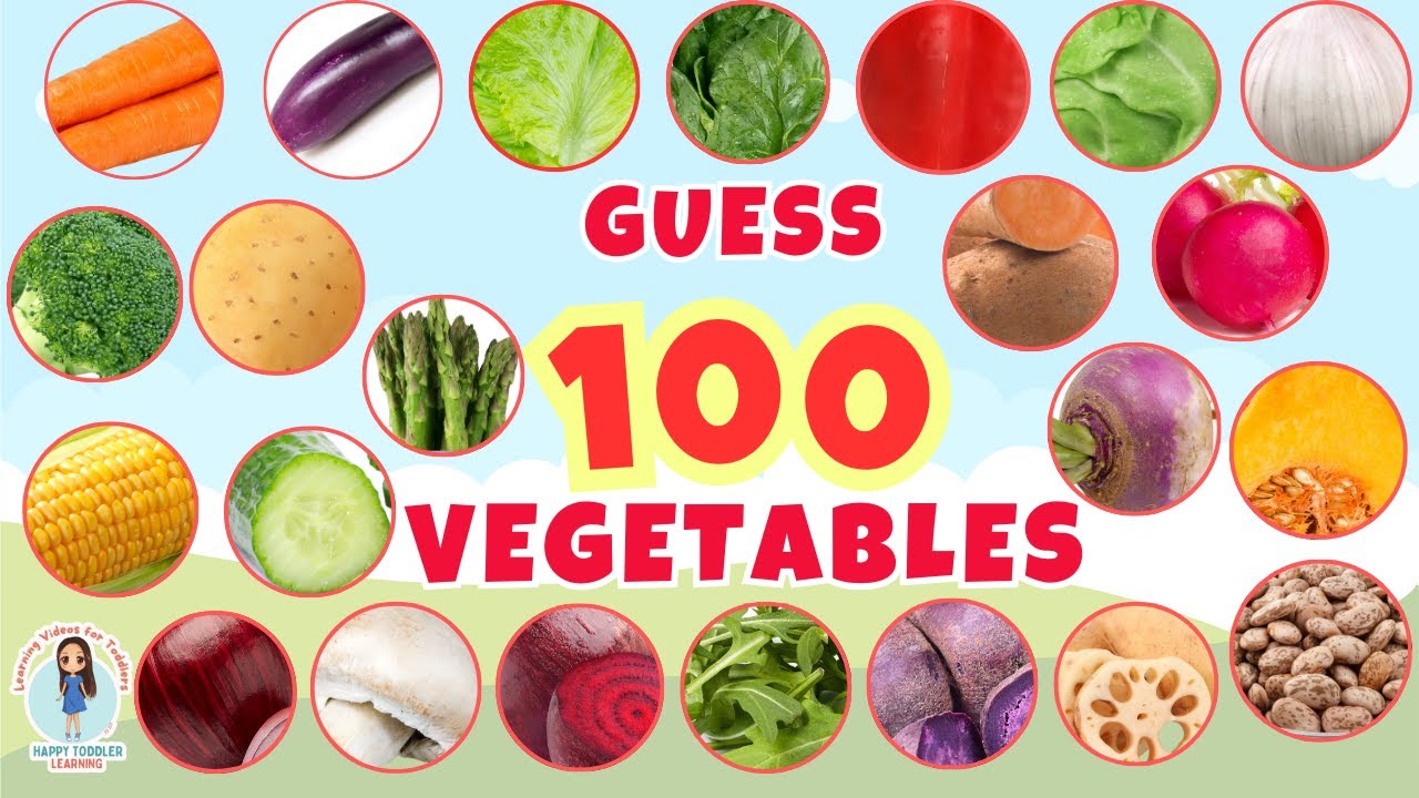 100 VEGETABLES NAME for Toddlers |Vegetable Quiz First Words for Babies |English Vocabulary for Kids