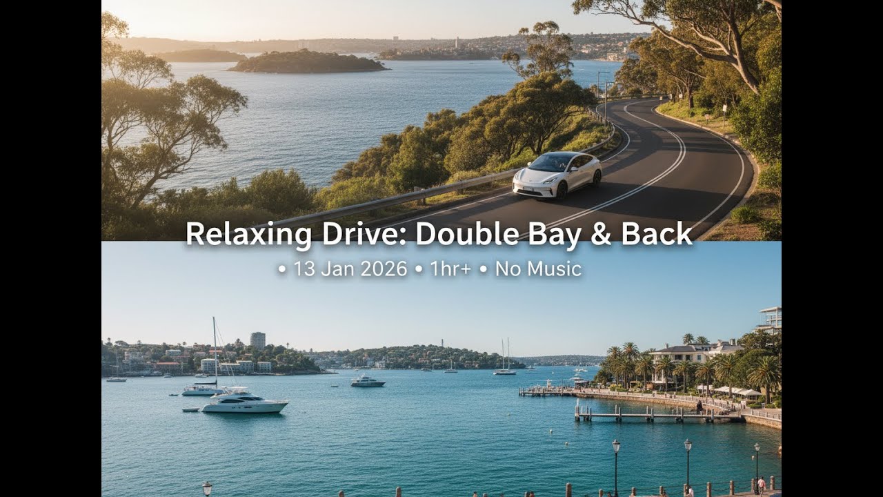 Silent Sydney Drive 🚗 Ryde ↔ Double Bay Morning & Evening Commute No Sound Long Drive for Relaxation