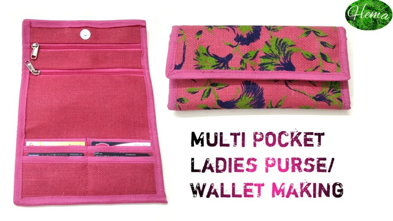 DIY Multi Pocket Purse Stitching At Home|How To Make Zipper Ladies Handpurse/Clutch/Wallet#handpurse