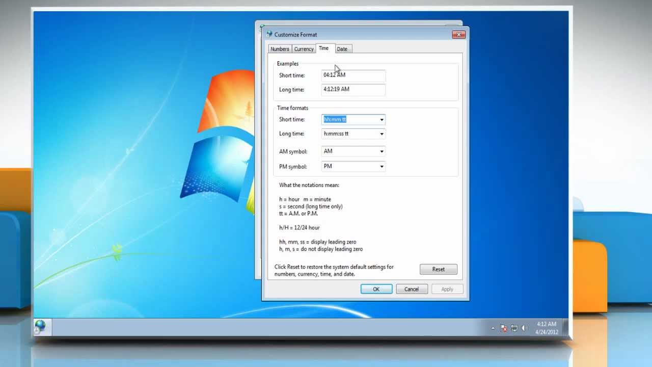 How to Change Time Format in Windows&reg; 7 System Clock
